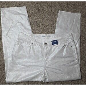 NWT Old Navy Jeans Size 18 Metallic Silver High-Rise OG Straight Leg  Pockets